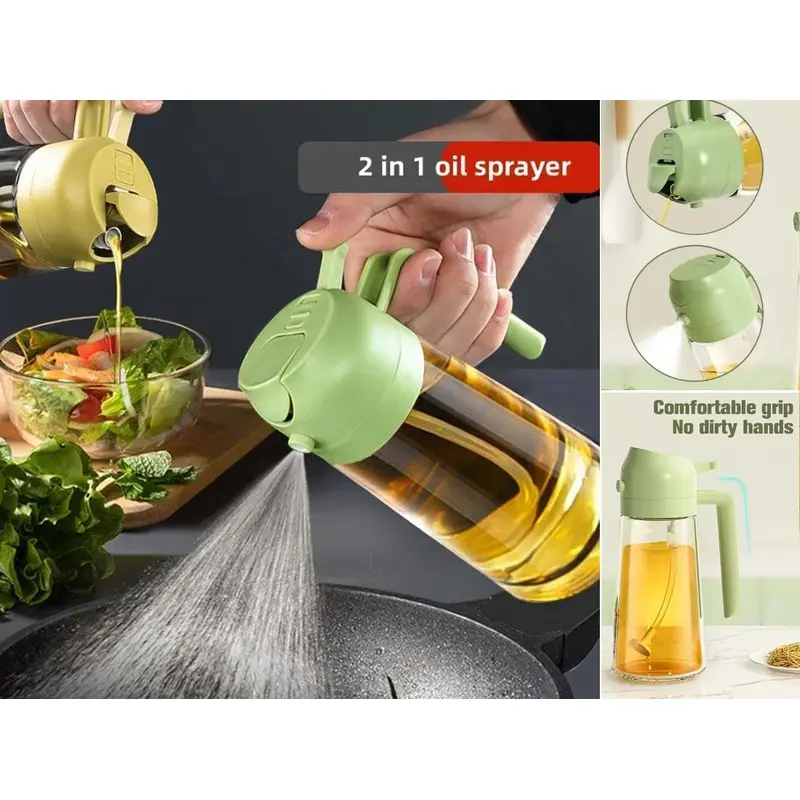 Glass Oil Sprayer and Pourer 2 in 1