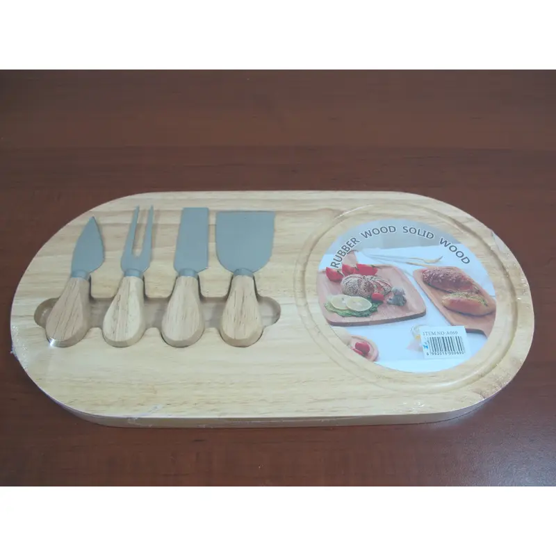 4 Cheese Serving Utensils with Board