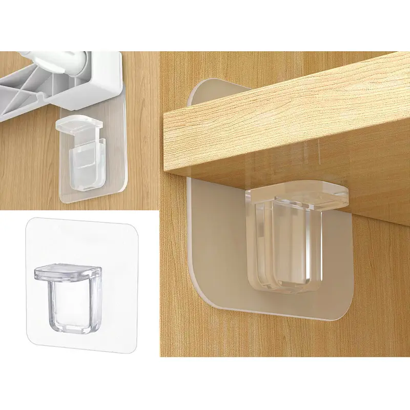 4 Self-Adhesive Support Holders Rack Shelf Support Hooks