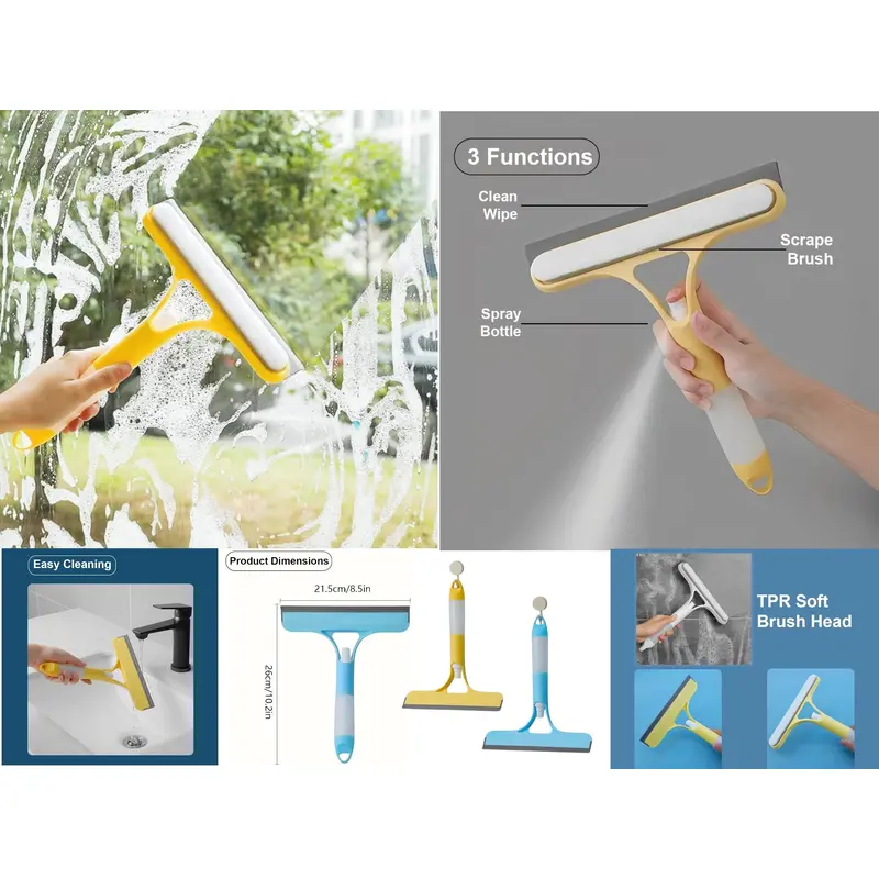 3  in 1 Window cleaner set with Spray Bottle