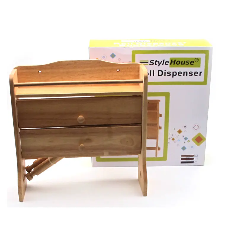 3 levels wooden roll dispenser