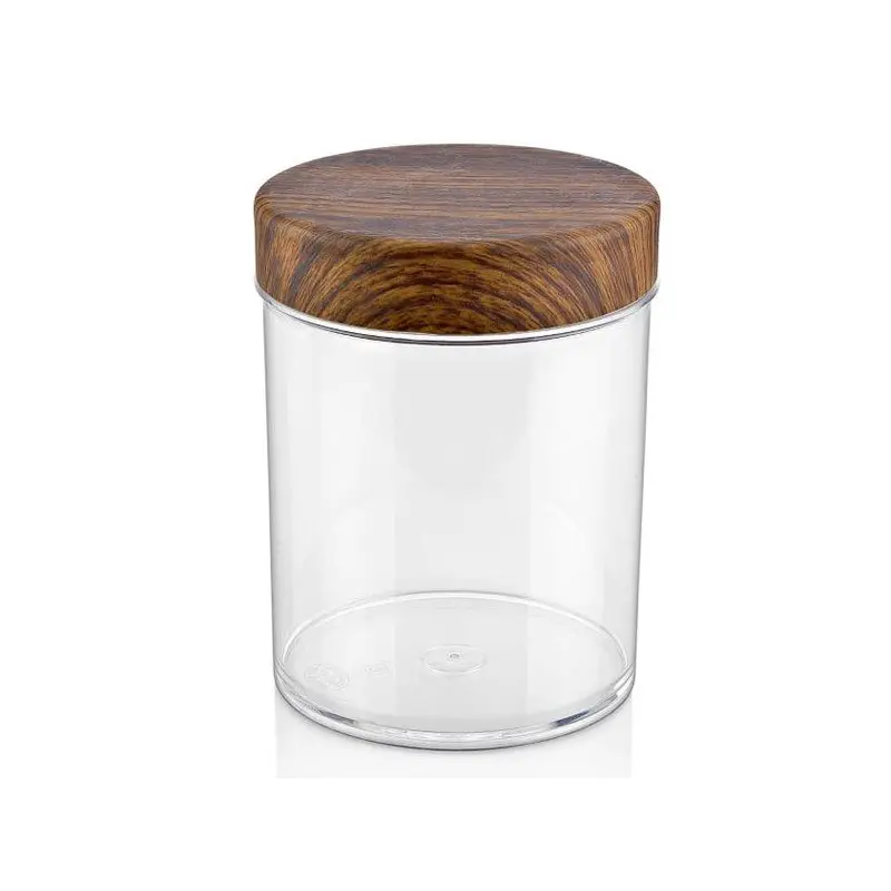 2 LT. Round Jar with Wooden Finished Lid