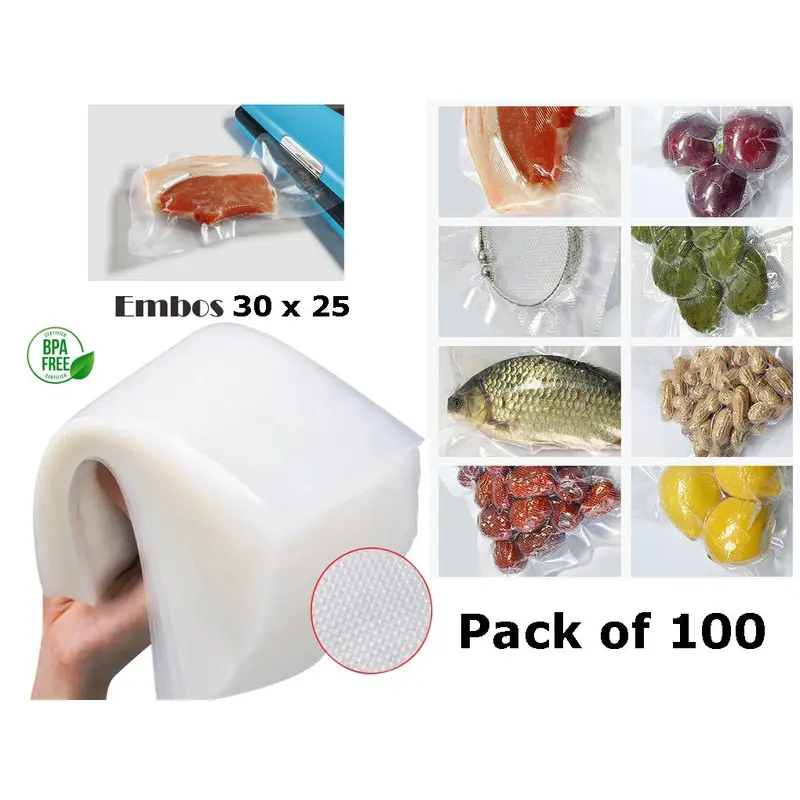 100 Vacuum Bags 30 x 25 cm for Sealing Machine