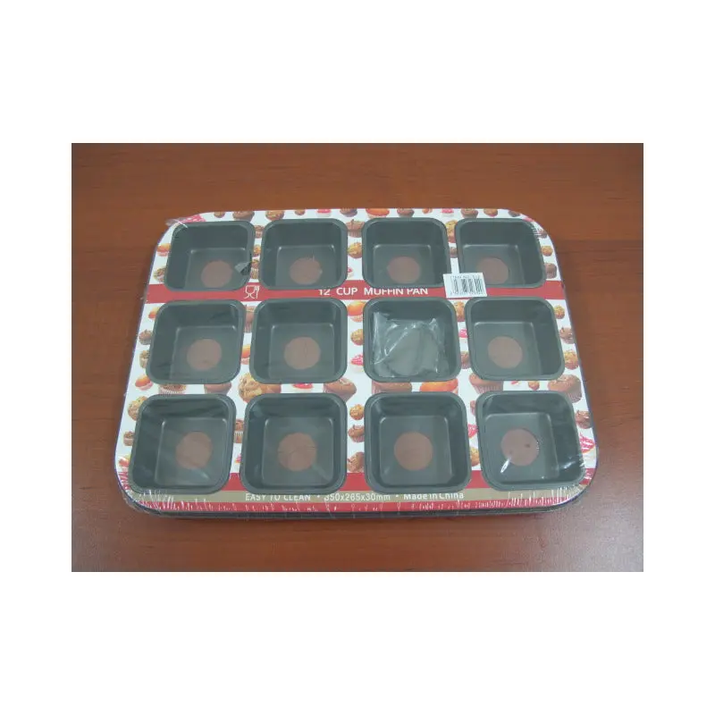 12 Cups Square Mini Muffin Cake Mold, Removable Bottom