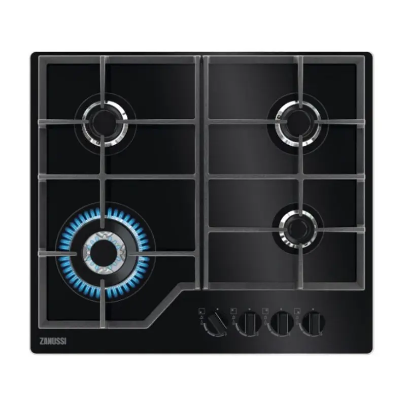 Zanussi ZGGN645K - Black 4 Zone Gas Hob