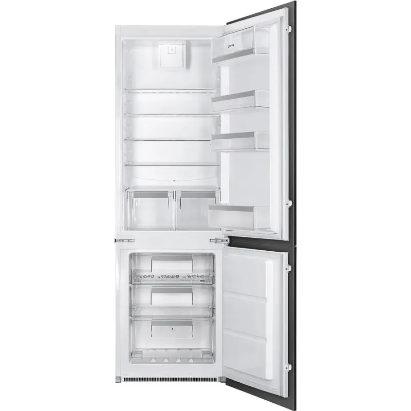 Smeg UKC8173N1F - White Integrated Frost Free Fridge Freezer - F energy