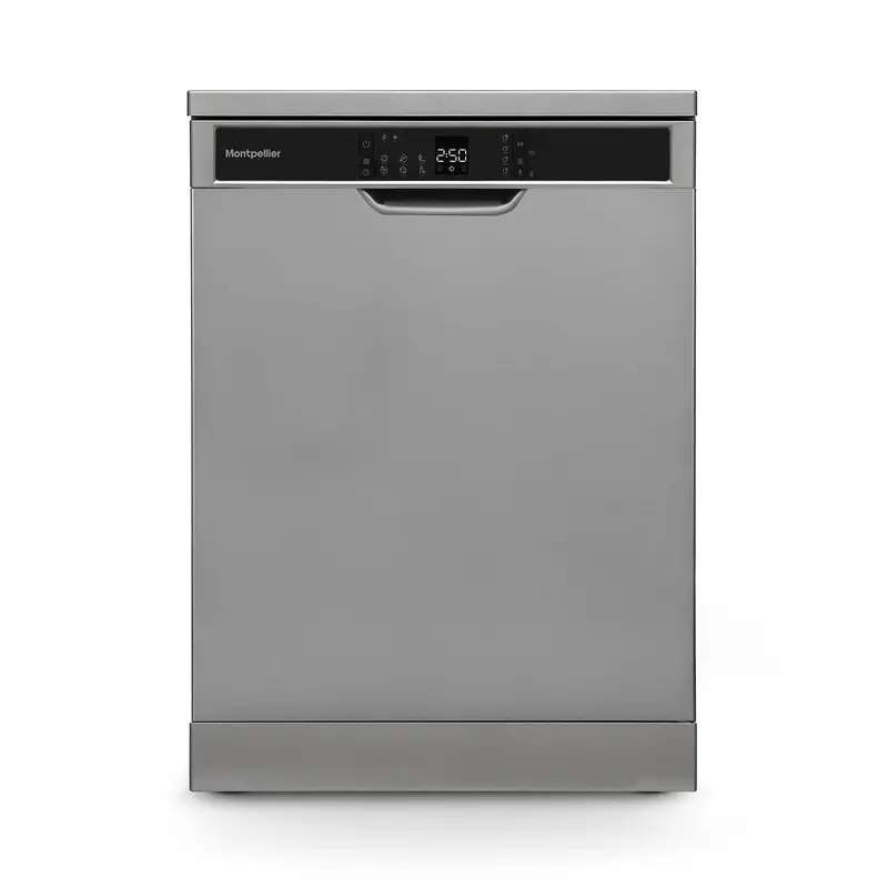 Montpellier MDWD1464S - Silver 14 Place Setting Dishwasher - 6 Programmes - 4 Temperatures - Freestanding - D Energy Rating