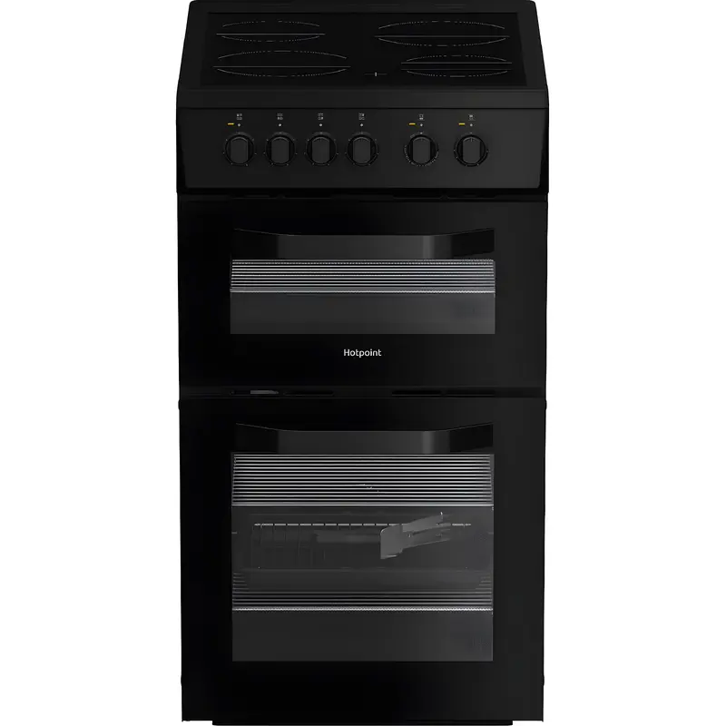 Hotpoint HTE5VCB - Black 50cm Electric Cooker - Ceramic Hob - A Energy
