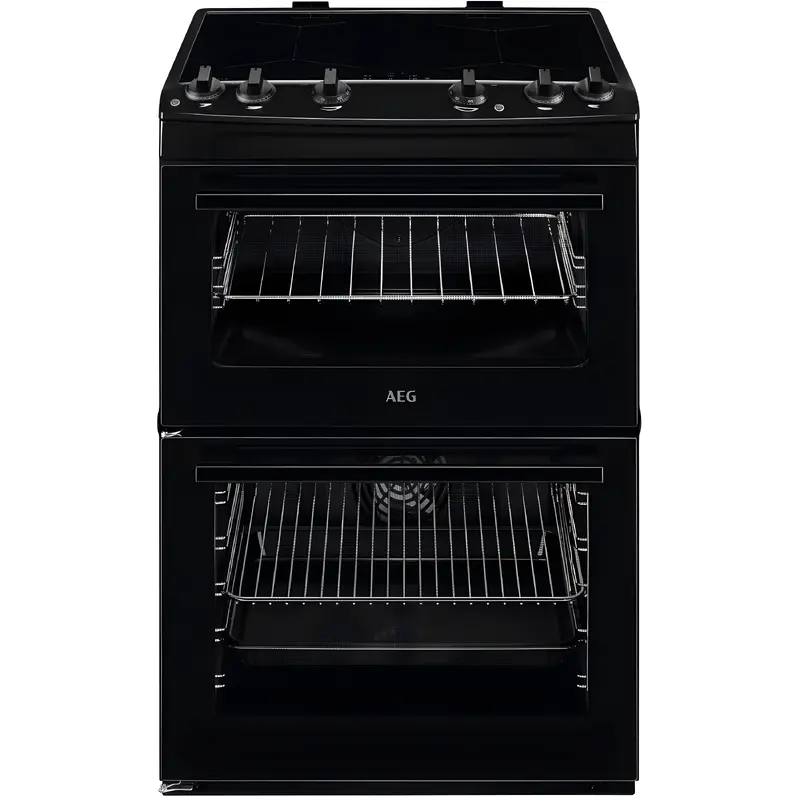 AEG CIX6500ABB - Black Double Oven Induction Electric Cooker - 77/39L Oven Capacity - A Energy Rating