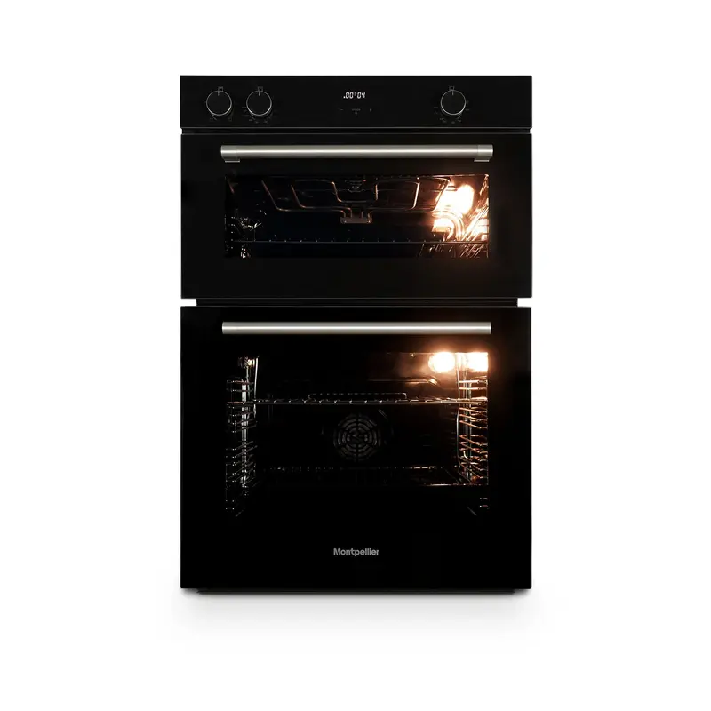 Montpellier MBIDO90 - Black Double Ovens - 39/81L - A/A Energy Rating