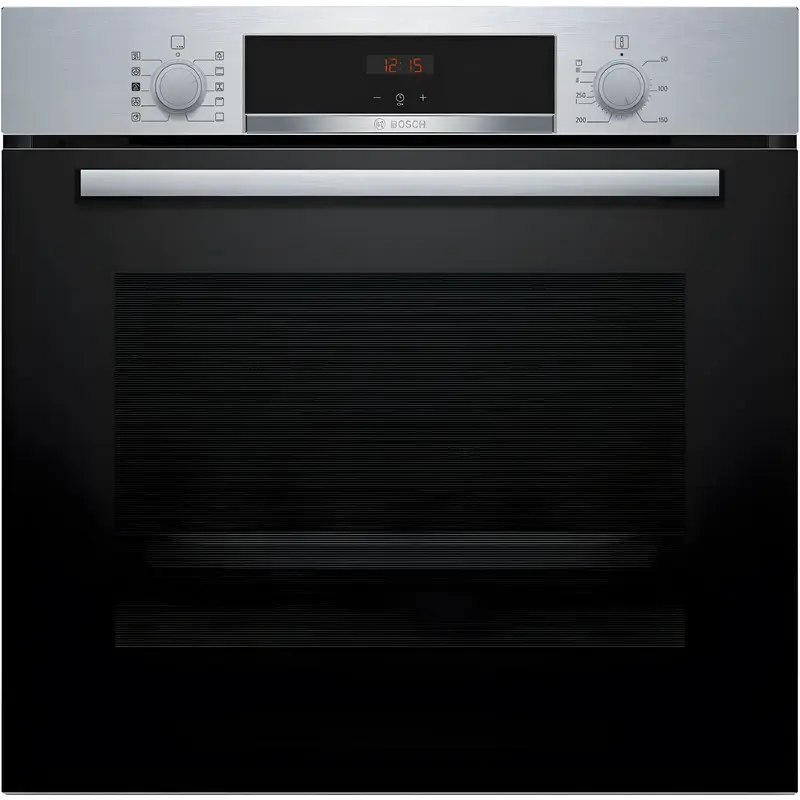 Bosch HQA534BS3B Series 4 - Stainless Steel 71L Built-In Electric Single Oven with added steam function - 3D Hot Air - A+ Energy Rating