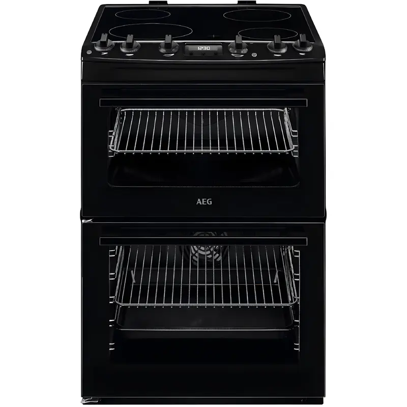 AEG CCX6501ACB - Black Ceramic Electric Cooker with Double Oven - 77/39L Capacity - A Energy Rating