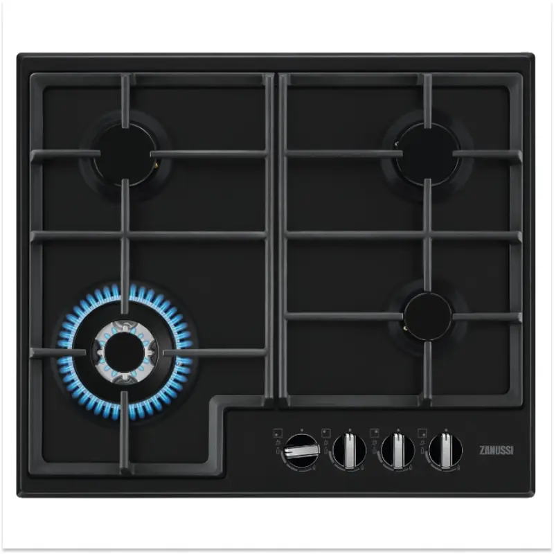 Zanussi ZGNN645K - Black 4 Zone Gas Hob