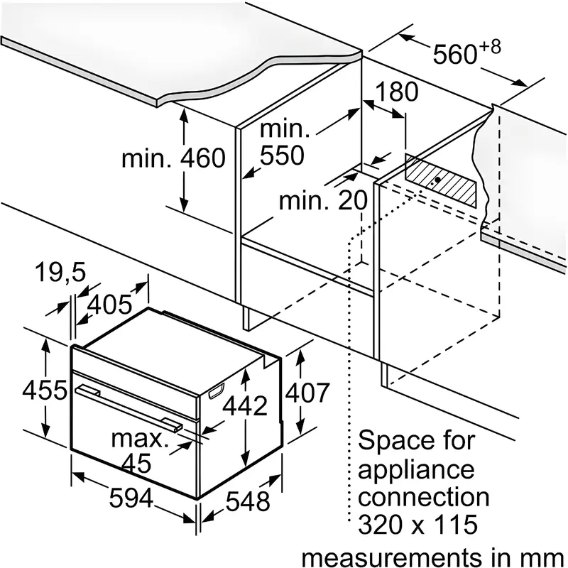 Bosch CMG778NB1 - Black Electric Built-in Combination Microwave