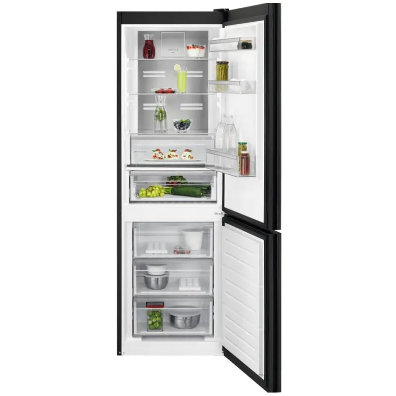 AEG RCB732E7MG - Black Freestanding Frost Free Fridge Freezer - E energy