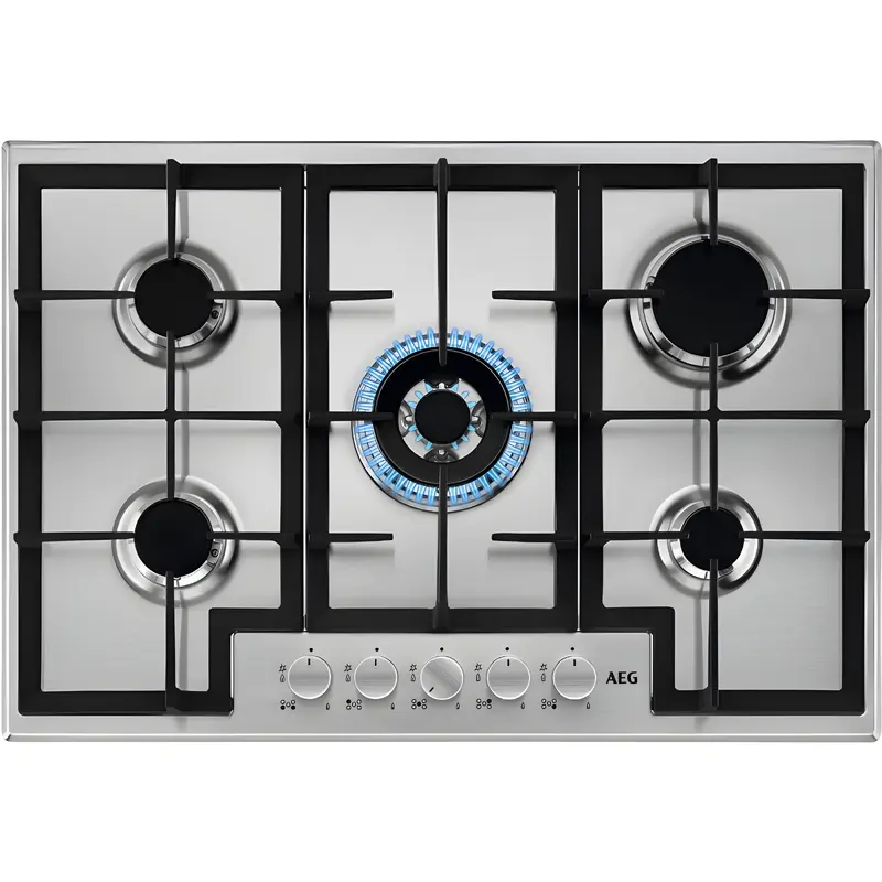 AEG HGX75400SM - Stainless steel 5 Zone Gas Hob