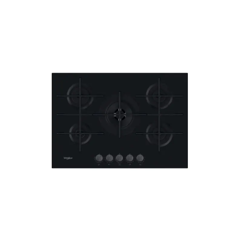 Whirlpool GOWL 758/NB - Black 5 Zone Gas Hob