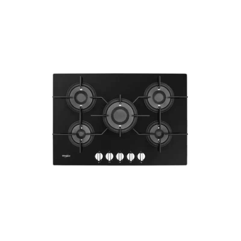 Whirlpool POW 75D2/NB - Black 5 Zone Gas Hob