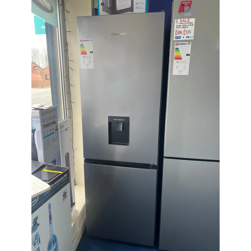 Fridgemaster MC60287DS - Silver Freestanding 70/30 Frost Free Fridge Freezer - F energy - Ex Display