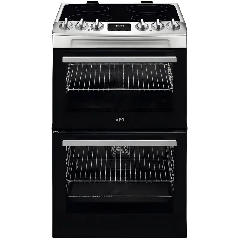 AEG CCX1530ACM - Stainless Steel Ceramic Electric Cooker with Double Oven - 77/39L - A energy
