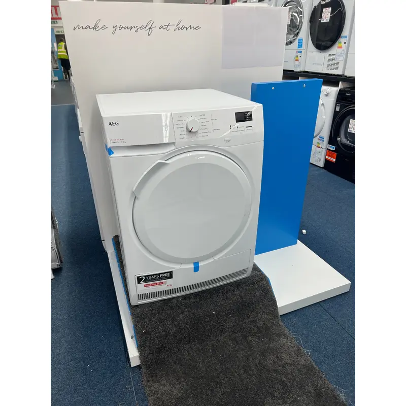 AEG TR708L0B - 7000 Series White 8KG Heat Pump Condenser Dryer - A++ energy - Unboxed