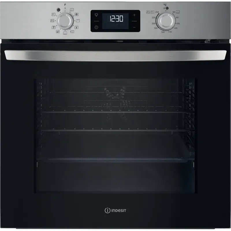 Indesit IO 278P1 X UK - Stainless Steel Built-In Electric Single Oven - 71L - A++ Energy