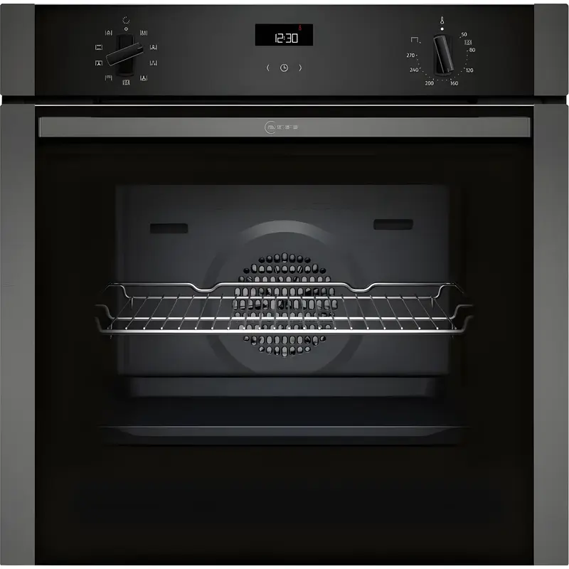 Neff B1ACE4AG3B - Black/Graphite Single Oven - 71L Built-In - A+ Energy