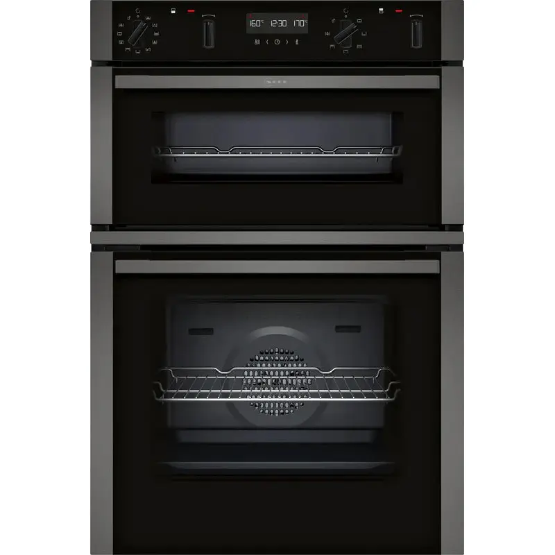 NEFF U2ACH7AG7B - Black/Graphite Double Oven - 71L/34L - A+B Rated