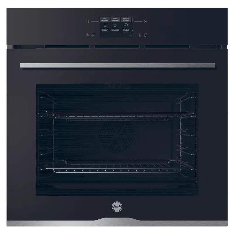 Hoover HO6 S5C5YTB - Black Glass Single Oven - 78L Capacity - A++ Energy Rating