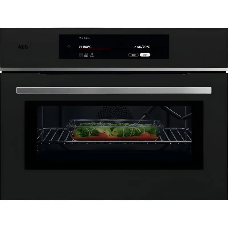 AEG TK9NK821T - Black Single Oven with Microwave - 44L Built-in