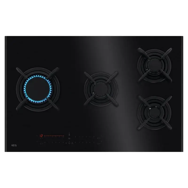 AEG HVB8453IB - Black 80cm Gas Hob - 4 Burners - FlameLight LED