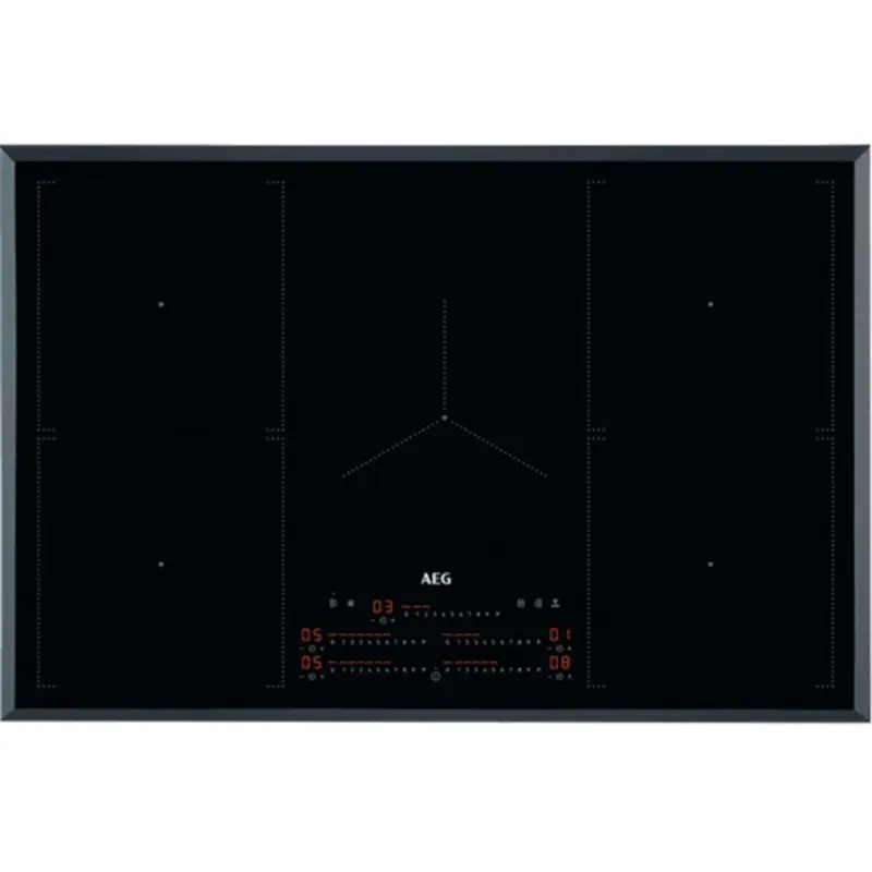 AEG IKE85751FB - Black 5 Zone Induction Hob - 6000 MultiBridge 80cm - A+ Energy Rating