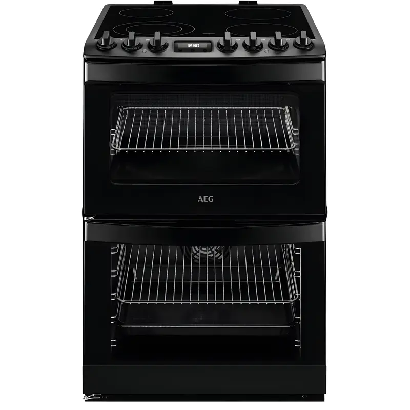 AEG CCB6741MCB - Black Double Electric Cooker - 73/39L Capacity - A Energy Rating