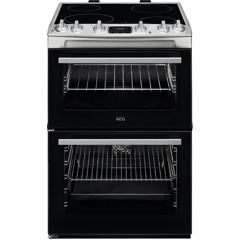AEG CCX6540ACM - Stainless Steel Ceramic Electric Cooker with Double Oven - 77/39L Capacity - A Energy Rating