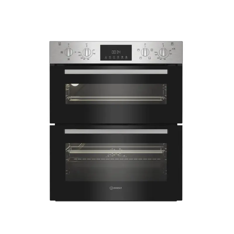 Indesit DUI 12D IX - Stainless Steel Built Under Double Oven - 86L - A/A Rated