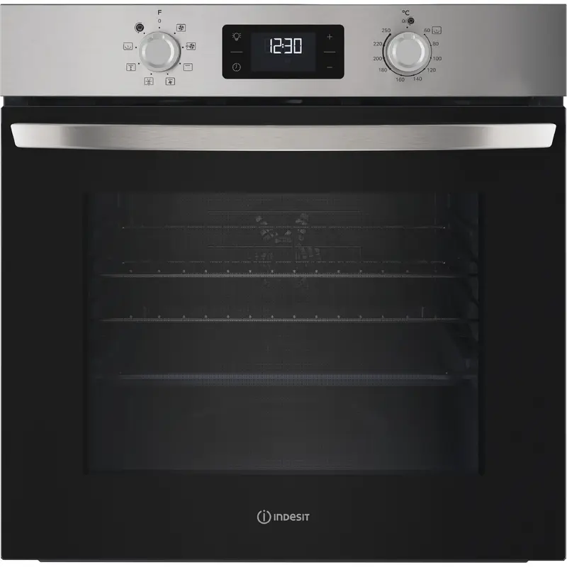 Indesit IO 253 X UK - Stainless Steel Single Oven - 66L - A Energy