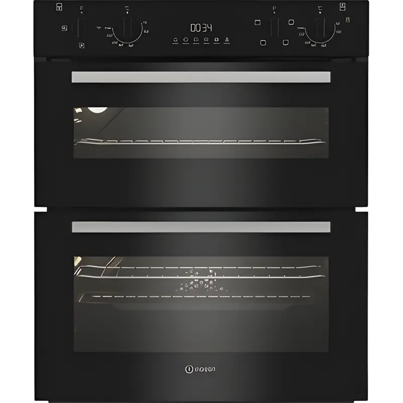 Indesit DUI 10D B - Black Built Under Double Oven - 48L + 36L - A++ Energy
