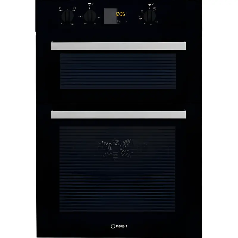 Indesit IDD 6340 BL - Black Built in Electric Double Oven - A energy