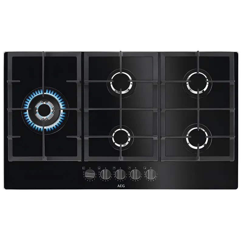 AEG HKB95820NB - Black 5 86cm Zone Gas Hob - LPG compatible