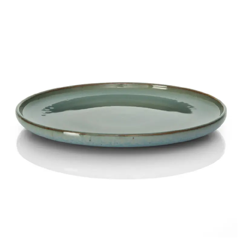 BauscherHepp 53.0019.0102 8.7 Inch Flat Plate Round Ceramic Lagoon