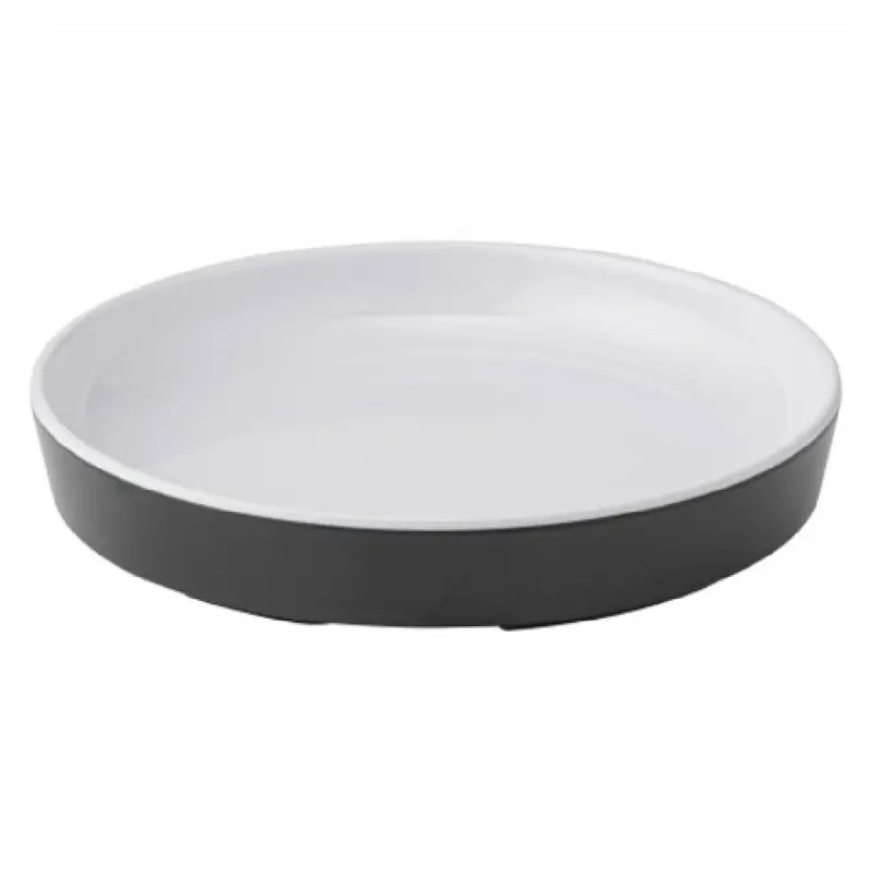 BauscherHepp TB4651W 5-1/2 Inch Diameter Round Plate Melamine Black White