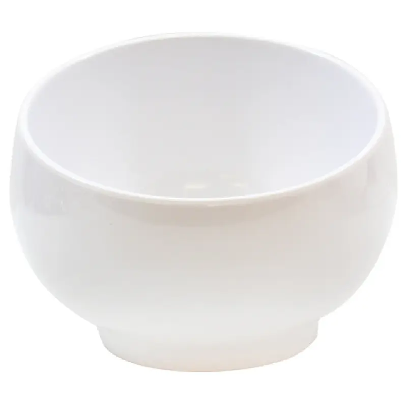 Tablecraft MBS6 1 Qt. White Melamine Round Footed Bowl with Dishwasher Safe