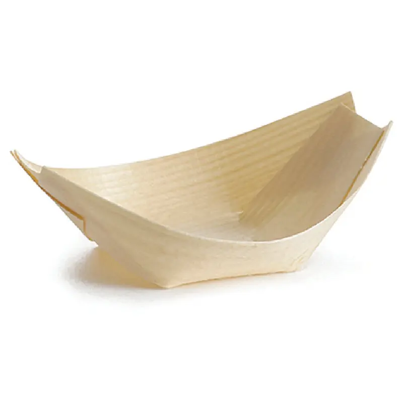 Tablecraft BAMDB65 5 Oz Biodegradable Disposable Serving Piece Boat Shaped 50 Packs