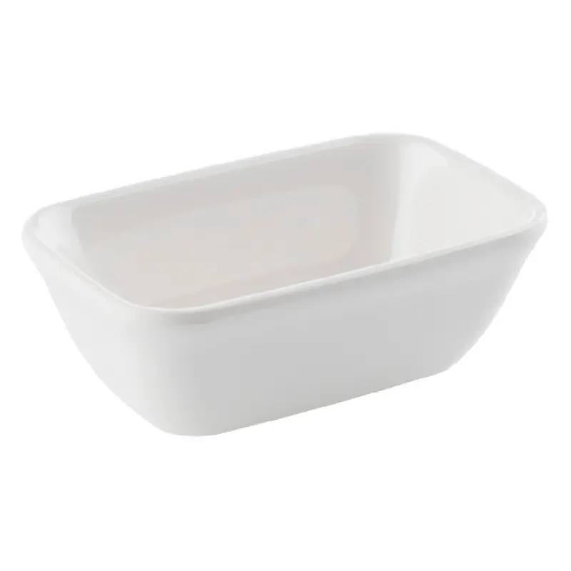 Libbey APS 85191 3 1/3 Oz Melamine Serving Box Bowl White Rectangular