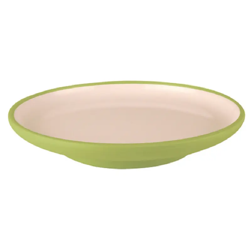 BauscherHepp TGR14022W 5 Inch Diameter Sushi Plate with Melamine Green White