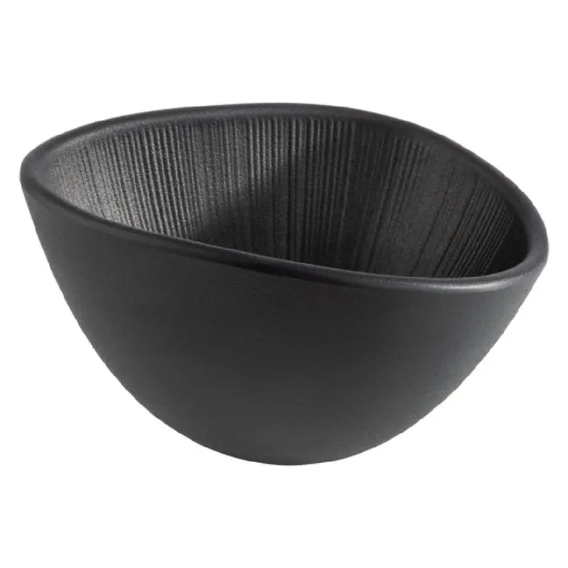 Libbey APS 85092 10 Oz Nero Bowl Organic Shape Black Melamine Stackable