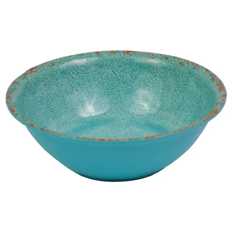 BauscherHepp TBL1637 1-1/4 Qt Melamine Round Bowl Blue Distressed Glaze