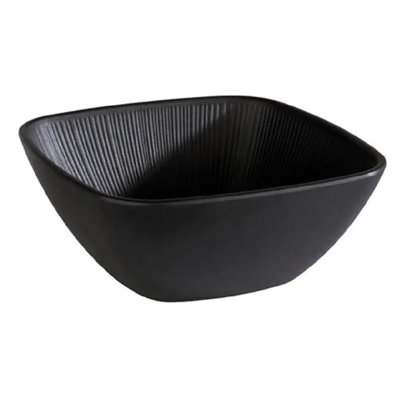 Libbey APS 85071 50.7 Oz Nero Bowl Square Stackable Black Melamine