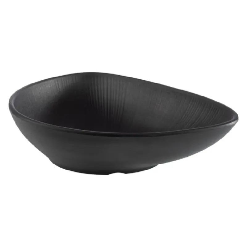 Libbey APS 85076 20.2 Oz Melamine Bowl Organic Shape Black Matte Finish