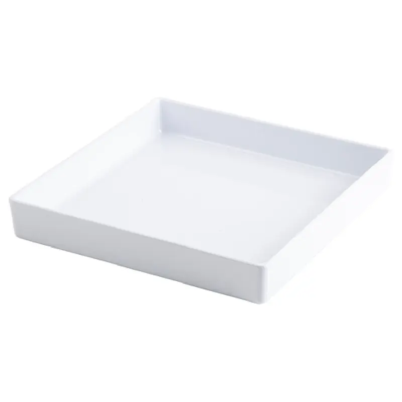 Tablecraft M4014WH 2 Quart Square Bowl Melamine White Contemporary Design